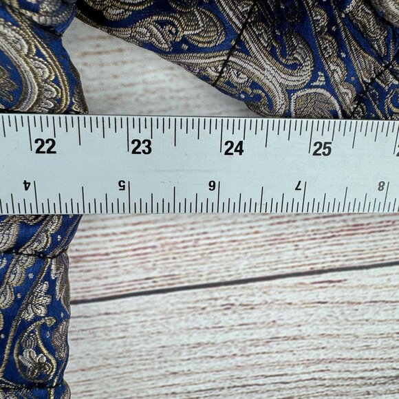 Chico's Quilt Lined Tapestry Jacket Womens Size 3/16/XL Blue/Metallic Open Front - Picture 11 of 14